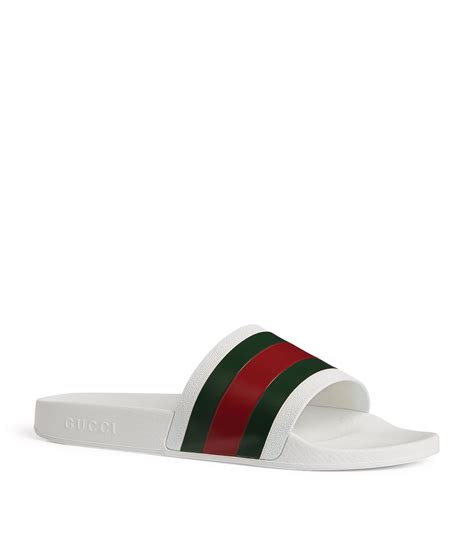 gucci stripe slide white